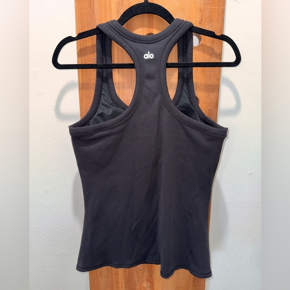 ALO Yoga Ribbed Support Tank in Black - Picture 7 of 10